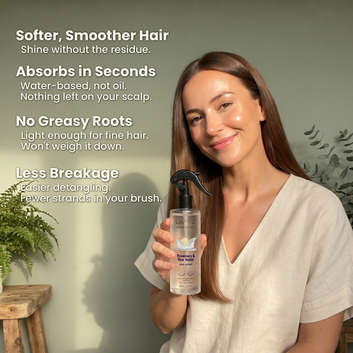 Oil sits on your scalp. Water absorbs.